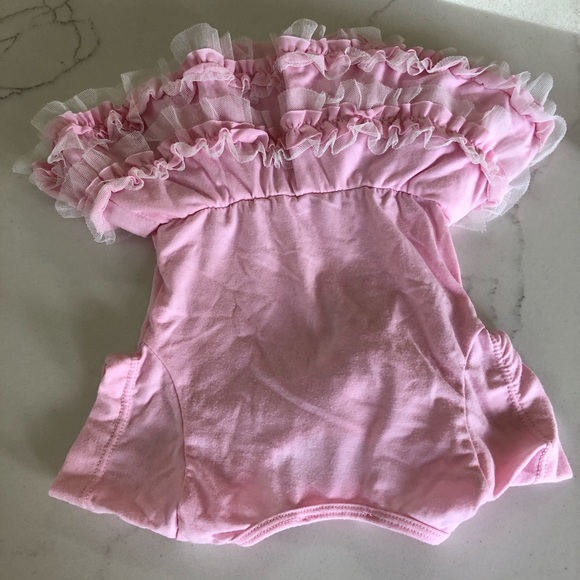 Pink Popatu tutu bodysuit with flower - Picture 3 of 5